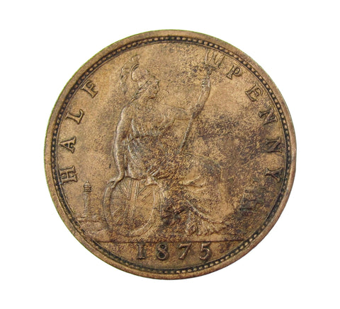 Victoria 1875 Halfpenny - F322 - GVF