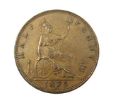 Victoria 1875 H Halfpenny - F323 - GVF