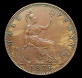 Victoria 1875 Halfpenny - Freeman 321 - VF