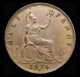 Victoria 1876 H Halfpenny - Freeman 325 - EF
