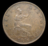 Victoria 1876 H Halfpenny - Freeman 325 - GVF