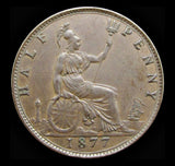 Victoria 1877 Halfpenny - Freeman 330 - EF