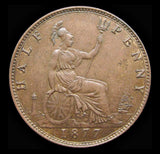 Victoria 1877 Halfpenny - EF