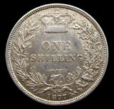 Victoria 1877 Shilling - GVF