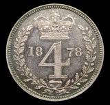 Victoria 1878 Maundy Fourpence - GEF
