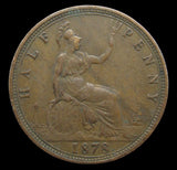 Victoria 1878 Halfpenny - Good Fine