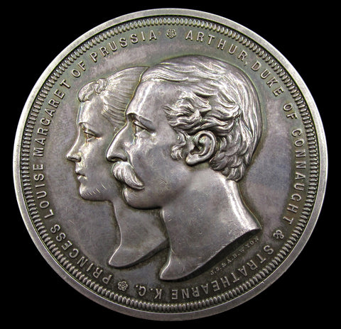 1879 Marriage Duke Arthur To Louise 64mm Silver Medal - By Wyon