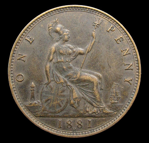 Victoria 1881 H Penny - Freeman 108 - VF