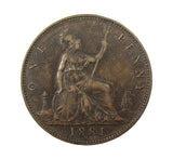 Victoria 1881 H Penny - Freeman 108 - VF