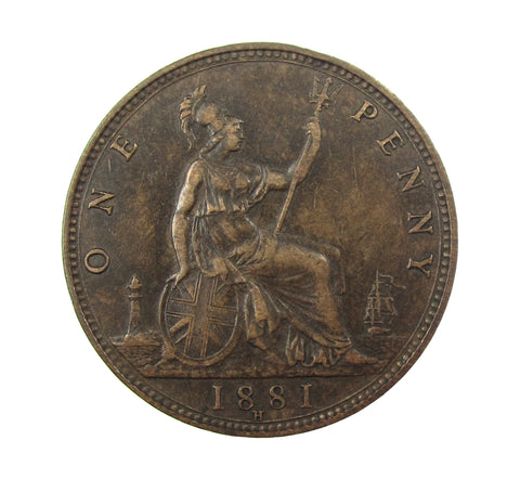 Victoria 1881 H Penny - Freeman 108 - VF