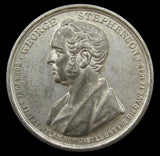 1881 George Stephenson Centenary 45mm White Metal Medal