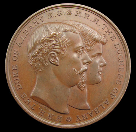 1882 Preston Guild Duke & Duchess Of Albany 51mm Medal - By Wyon