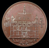 1882 City Of London School New Buildings 77mm Bronze Medal - By Wyon