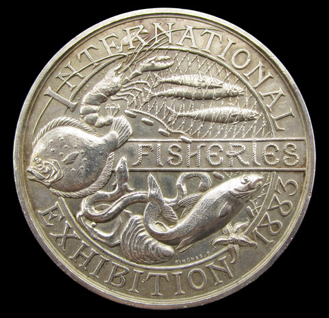1883 International Fisheries Exhibition 45mm Silver Medal - By Wyon