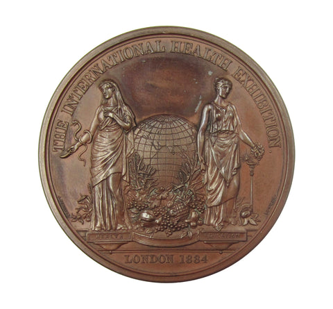 1884 International Health Exhibition Cased Bronze Medal - By Wyon