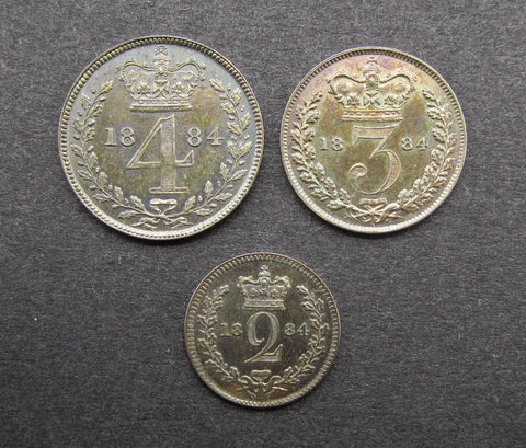 Victoria 1884 Partial Maundy Set - UNC