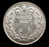 Victoria 1886 Threepence - A/UNC