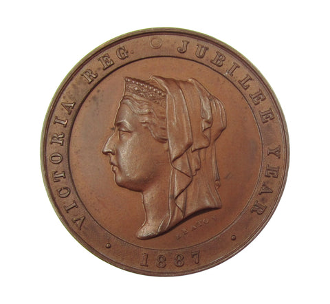 1887 Victoria Golden Jubilee 39mm Bronze Medal By Heaton - Cased