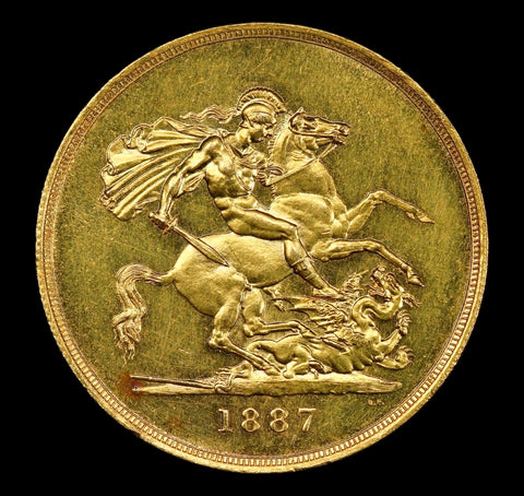 Victoria 1887 Five Pounds - NGC UNC