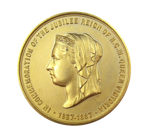 1887 Golden Jubilee 39mm Gilt Medal - By Moore