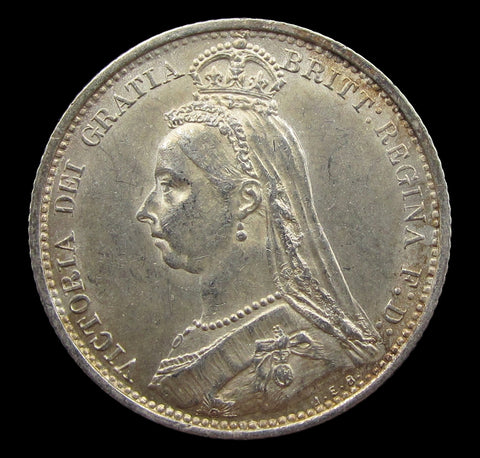 Victoria 1887 Sixpence - R/V In Victoria - GEF