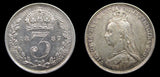 Victoria 1887 Specimen Set - Crown to Threepence