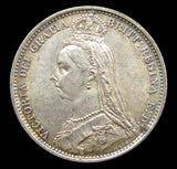 Victoria 1887 Sixpence - UNC