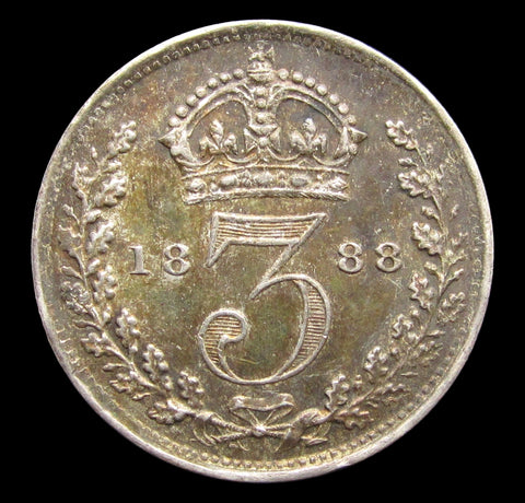 Victoria 1888 Threepence - EF