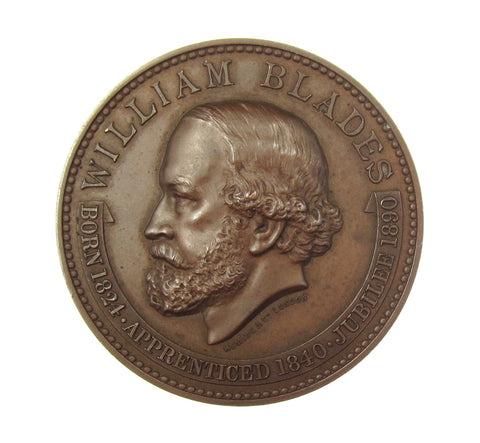 1890 Death Of William Blades 41mm Bronze Medal