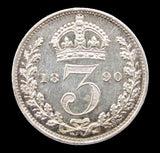 Victoria 1890 Threepence - UNC