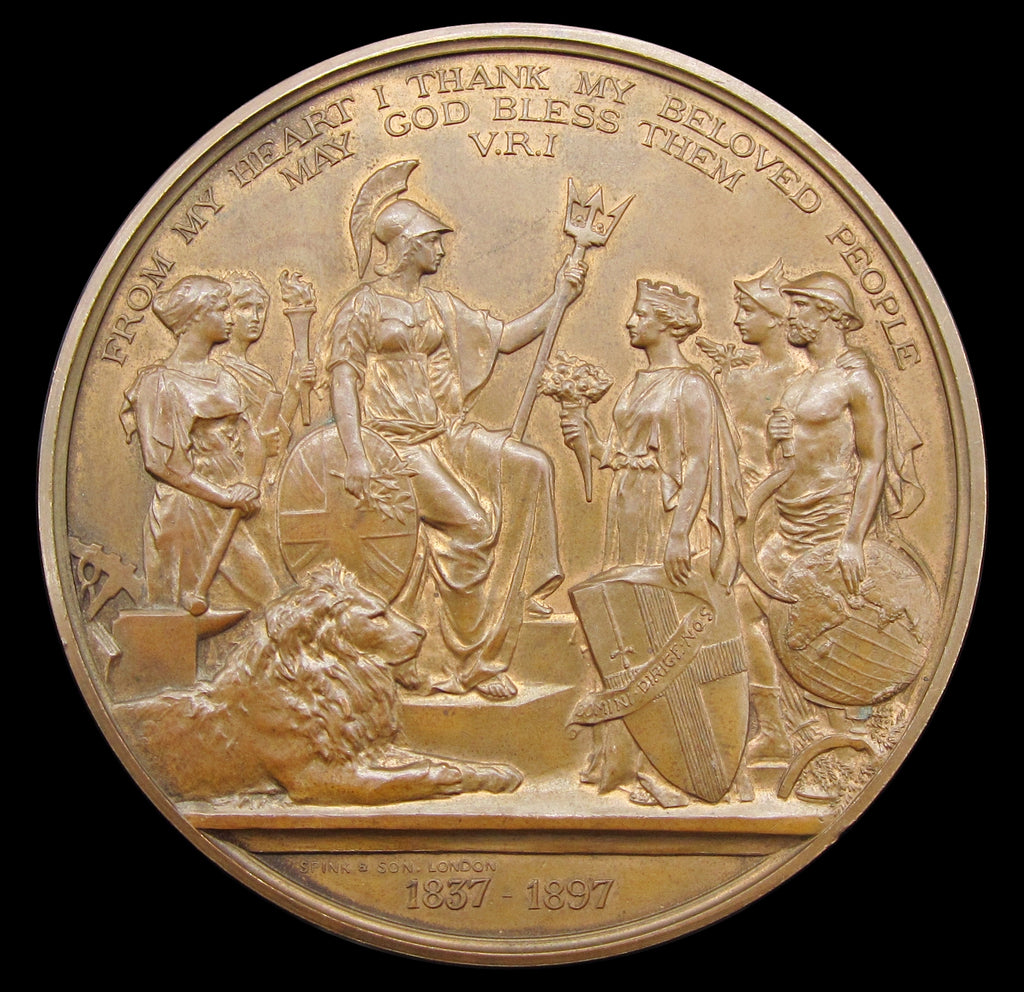 1897 Diamond Jubilee of Victoria 76mm Bronze Medal By Bowcher Coopers Coins