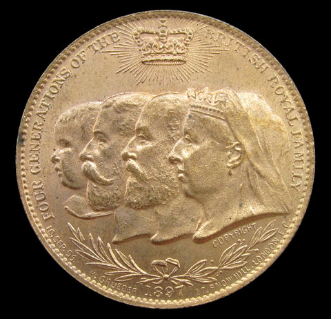 1897 Four Generations Of The Royal Family 33mm Medal