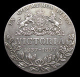 1897 Diamond Jubilee Silvered Bronze 38mm Medal - By Heaton