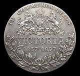 1897 Diamond Jubilee Silvered Bronze 38mm Medal - By Heaton