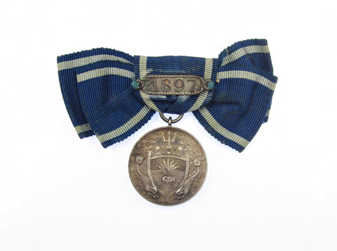 1897 Institution Of Naval Architects Silver Medal On Ribbon