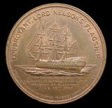 1897 Lord Nelson's Flagship Foudroyant 37mm Copper Medal - Cased