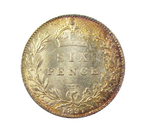 Victoria 1897 Sixpence - EF
