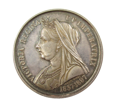 1897 Diamond Jubilee Southport 39mm Silver Medal - By Ottley