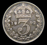 Victoria 1897 Maundy Threepence - EF