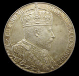 1902 Edward VII Coronation 55mm Silver Medal - Cased