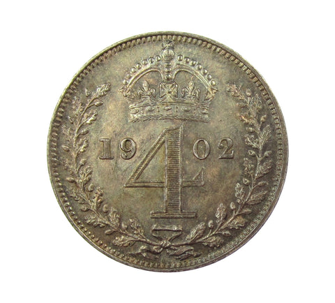 Edward VII 1902 Maundy Fourpence - UNC