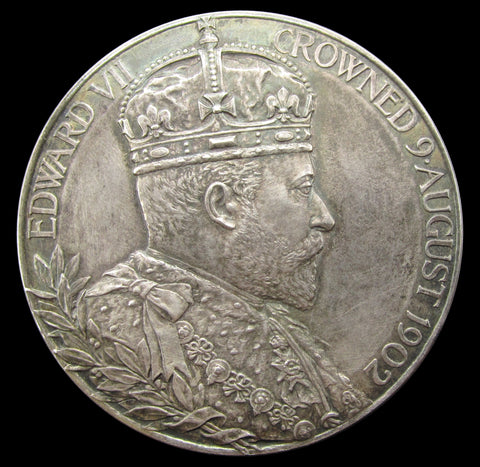 1902 Edward VII Coronation 55mm Silver Medal - Cased