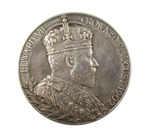 1902 Edward VII Coronation 55mm Silver Medal - Cased