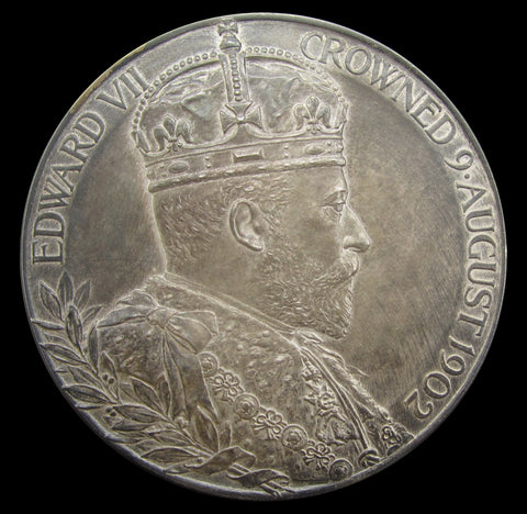1902 Edward VII Coronation 55mm Silver Medal - Cased