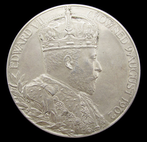 1902 Edward VII Coronation 55mm Silver Medal - Cased