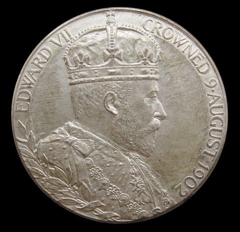 1902 Edward VII Coronation 31mm Silver Medal - By de Saulles
