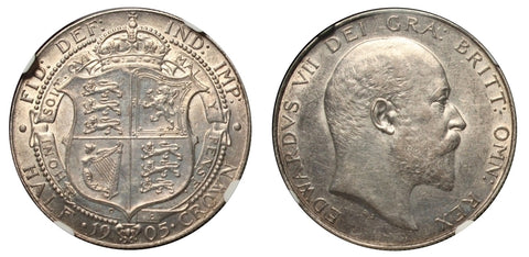 Edward VII 1905 Halfcrown - NGC AU58
