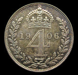 Edward VII 1906 Maundy Fourpence - UNC