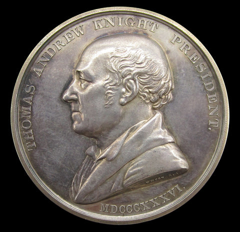 1836 Royal Horticultural Society Knightian 44mm Silver Medal - By Wyon