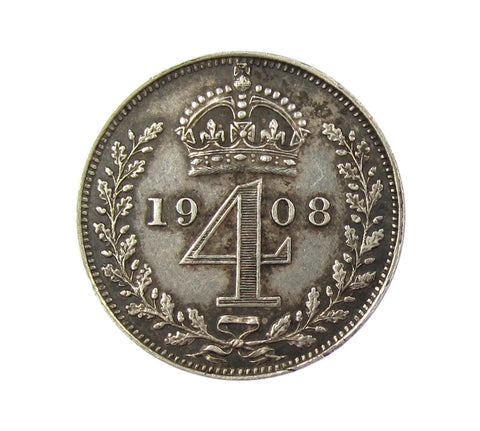 Edward VII 1908 Maundy Fourpence & Threepence